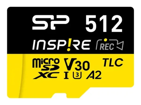 Silicon Power Inspire 512GB / Pamäťová karta microSDXC / UHS-I U3 / V30 / A2 / čítanie 170 MB/s (SP512GBSTXLA2V1NSP)