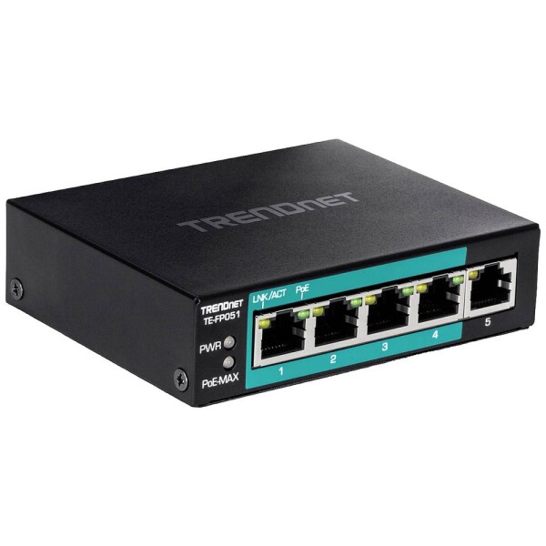 TrendNet TE-FP051 sieťový switch 10 / 100 MBit/s funkcia PoE; TE-FP051