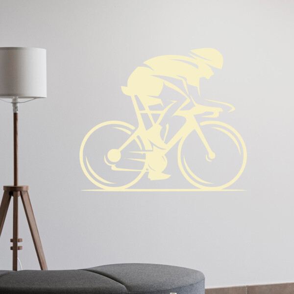 Veselá Stena Samolepka Cestný cyklista Farba: béžová, Veľkosť: 60 x 50 cm
