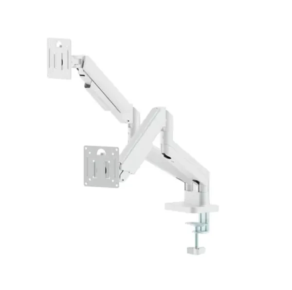 Gembird MA-DA2-06-W Držiak 2 monitorov na stôl biela / do 32” a 10 kg / naklápací (MA-DA2-06-W)