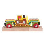 Bigjigs Rail Vagon s buldozérom + 2 koľaje