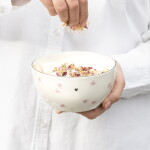 Bastion Collections Keramická miska White / Rose Little Flowers 600 ml