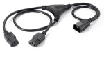 Equip C14 - 2x C13 čierny / Y napájací kábel / 1,6 m / 250 V / 10 A (112210)