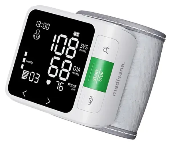 Medisana BW 360 / Tlakomer na zápästie / LCD displej / pamäť pre 2 osoby / 2x AAA / stupnica WHO (51076)