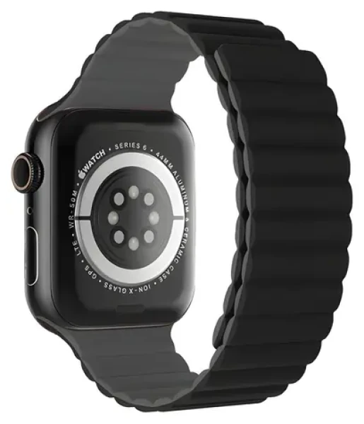 Devia Nature Silicone Magnetic čierna / Remienok pre Apple Watch / 44/45/46mm (6942297104426)