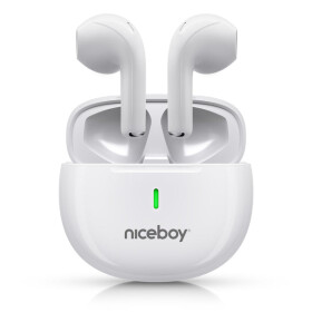 Niceboy Hive Beans POP biela / Bezdrôtové slúchadlá / mikrofón / Bluetooth 5.3 / IPX4 (hive-beans-pop-white)