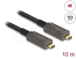 DeLock Aktívny optický kábel USB-C - USB-C 10 m / Kábel / DisplayPort 1.4 / 4K / PD / čierna (84150)