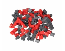 LW Toys Kreatívny set strešné prvky červená a tmavo šedá 120 ks