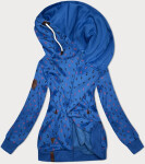 Svetlomodrá hrubšia mikina so šikmým zipsom a vzorom kotvy (2308) odstíny modré XXL (44)