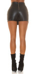 Sexy asymmetrical Leather Look Skorts with Zip black