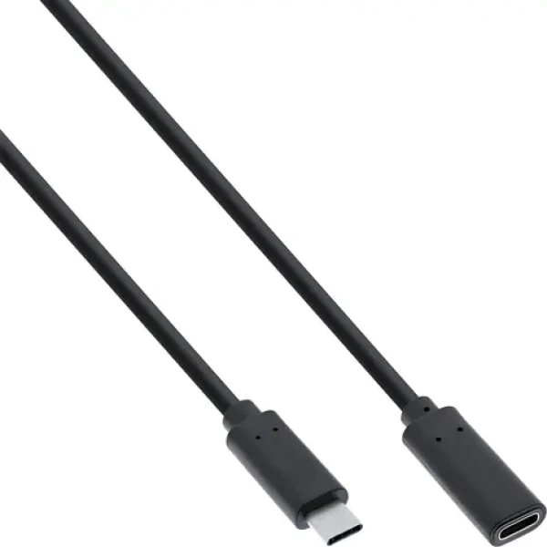 Mercodan predlžovací kábel USB-C 3.0 čierny / Predlžovací kábel / USB-C (M) - USB-C (F) / 0,5 m (509350113)