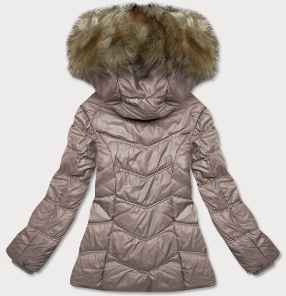 Dámska prechodná prešívaná bunda vo farbe cappucciono (H-205) odstíny béžové L (40)