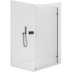 CERANO - Sprchová zástena Walk-in Orbis - Pravá - 8 mm - čierna matná, mliečne sklo - 100x200 CER-999919