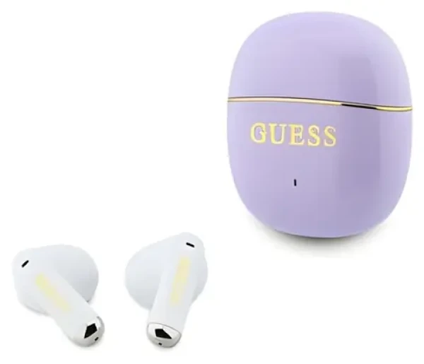 Guess Gold Line Glossy Classic Logo TWS fialové / Bezdrôtové slúchadlá / Do uší (57983130966)