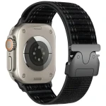 Beline Woven Nylon Diagonal Style Parachute čierna / Remienok pre Apple Watch / 42/44/45/49 mm / nylonový