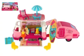 TEDDIES Retro obytné auto s vlekom a bábikou