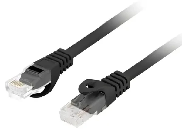 Lanberg CAT6 čierna / Patch kábel / UTP / 0,5 m / LSZH / CU / Fluke Passed (PCU6-10CU-0050-BK)