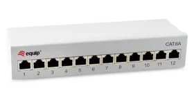 Equip šedá / Patch panel / 12x RJ45 / Cat6a / Tienený / 500 MHz / Desktop (326522)