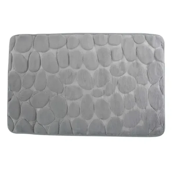 MSV Pebbles kúpeľňová predložka 40 x 60 cm šedá / Polyester, PU pena / Protišmyková