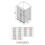 CERANO - Sprchovací kút Antelo L - Ľ/P - 6 mm - čierna matná, transparentné sklo - 116x30 - otočný CER-666316