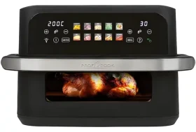 ProfiCook FR 1313 H nerez/čierna / Dualná teplovzdušná fritéza / 2400W / 10l / 80-200°C / 10 programov (501313)