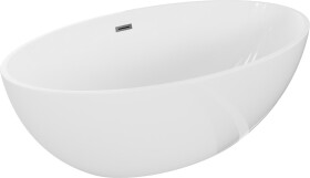 MEXEN/S - Nike voľne stojaca vaňa 175 x 100, biela, sifón a prepad grafit metal 54071751000-95