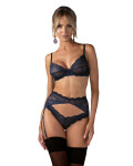Dámsky sexy set Nightly Blue 3-PCS SET dark blue - Obsessive XS/S