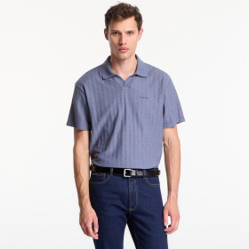 Tričko Calvin Klein Ss Easy Vertical Stripe Textured Polo Blue Nomad L