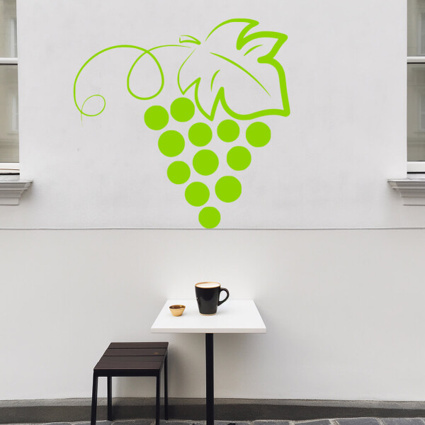 Veselá Stena Samolepka Strapec hroznového vína Farba: zelená, Veľkosť: 80 x 80 cm