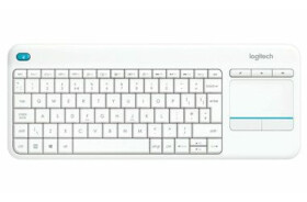 Logitech Wireless K400 PLUS CZ biela / Bezdrôtová klávesnica / Touchpad / USB / CZ layout (920-007152)