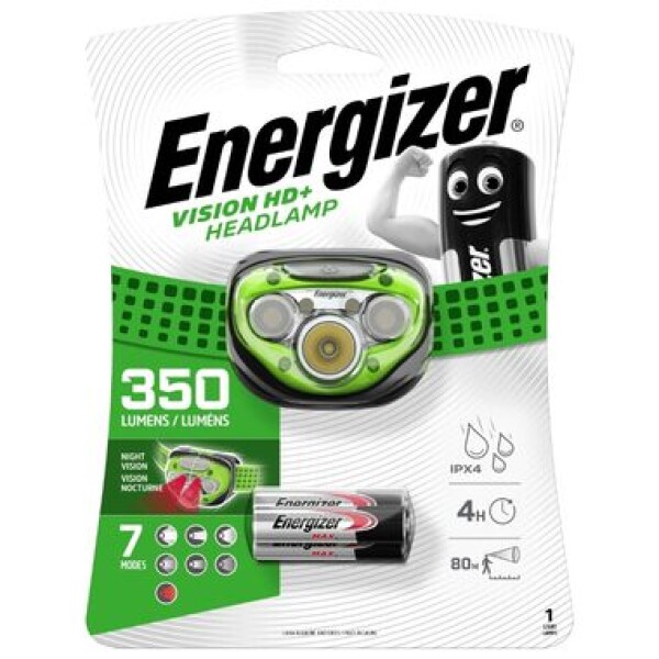 Energizer Headlight Vision HD+ 350lm / čelové svietidlo / Dosvit: až 80 metrov / 3xAAA (7638900316384)