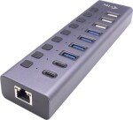 I-TEC i-tec CACHARGEHUB9LANUK huby i koncentratory USB 2.0 Type-C 5000 Mbit/s Sivý