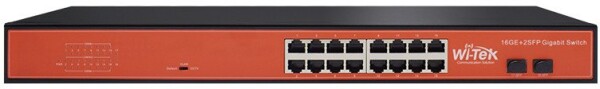 XXX_Planet Technology Corp (Planet) Wi-Tek WI-SG116F łącza sieciowe Nie zarządzany Gigabit Ethernet (10/100/1000) Čierny, Oranžový