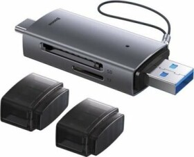 Baseus WKQX060113 Lite Series Čítačka pamäťových kariet sivá / SD/TF / USB / USB-C (WKQX060113)