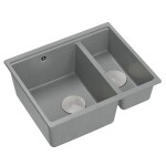 Quadron Quadron - Granitový drez Logan 150 Grey Metallic Zlaty HCQL5646U5-G1_U