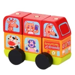 CUBIKA 13197 Minibus šťastné zvieratká - drevená skladačka
