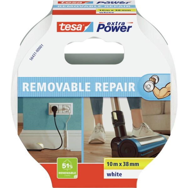 Tesa ECO REPAIR 56431-00001-00 páska so skleným vláknom tesa® Extra Power biela (d x š) 10 m x 38 mm 1 ks; 56431-00001-00