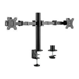 LogiLink stolný držiak pre 2 monitory 17-32" čierny / Stolný držiak / VESA 75-100 mm / nosnosť 12 kg / náklon -35°/35° (BP0106)