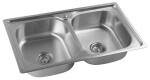 AQUALINE AQUALINE - Nerezový vstavaný drez, dvojitý 81x18x46cm AQ8146B