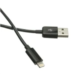 C-tech USB - Lightning kábel 1m čierna / USB 2.0 A (M) - Lightning (M) (8594125009694)