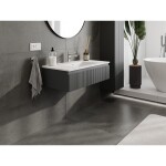 MEXEN/S - Rivel kúpeľňová skrinka 90 cm s umývadlom Otis, 1 šuplík, reliéf, grafit mat/biela mat 91A20-09023-1-BF66-W18M01