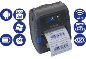 Citizen CMP-30L / mobilné / 80mm / Termotlačiareň / 203dpi / USB / RS232 / Wi-Fi / CPCL / čierny (1000832)