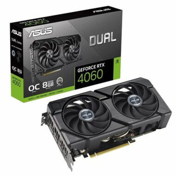 Asus Dual GeForce RTX 4060 OC EVO 8GB / 1830 - 2535Mhz / 8GB GDDR6 / 128bit / 1x HDMI + 3x DP / (8) (90YV0JC7-M0NA00)