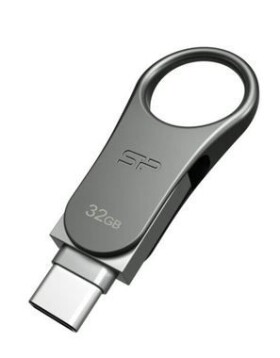 Silicon Power Mobile C80 Duálny USB flash disk 32GB / 32GB / USB-C / USB 3.0 / kovový (SP032GBUC3C80V1S)