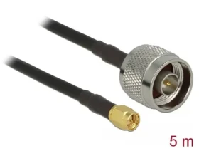 DeLock Anténny kábel N samec SMA samec RG-58 CU 5 m čierna (89465-D)