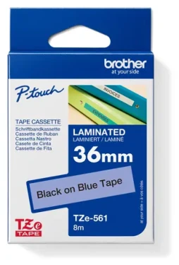 Brother TZe-561 modrá/čierna / Kazeta s páskou / 36 mm / 8 m / vodeodolná (TZE561)