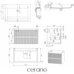 CERANO - Kúpeľňová skrinka Carole - biela matná ryhovaná + umývadlo z lit. mramoru Ovo - čierna matná - 70,5x53x46,5 CER-864350