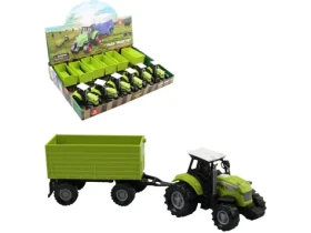 MaDe 15364 Traktor s vlečkou, so svetlom a zvukom, voľné kolesá