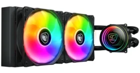 COUGAR Poseidon Elite ARGB 240 čierna / Vodný chladič CPU / 2x 120mm / 500-2200 RPM / Intel AMD (CGR-PSDELRGB-B-240)