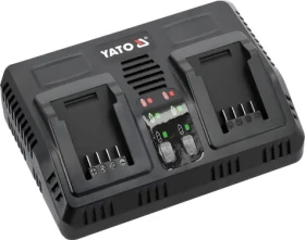 YATO Nabíjačka 2x aku batéria 18 V / Dvojslotová nabíjačka / 2x 18V / 2,2 A / Li- ION (YT-828499)
